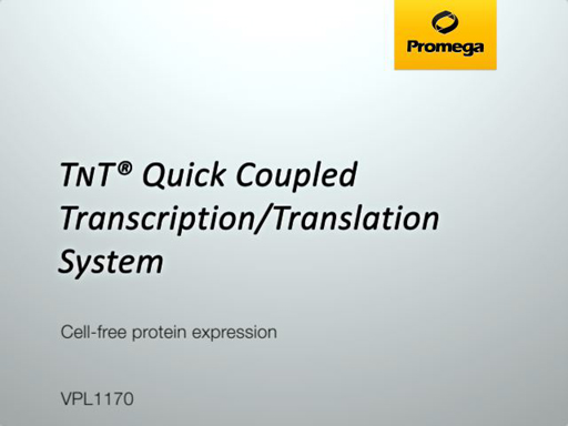 TNT Quick Coupled Transcription Translation System Video